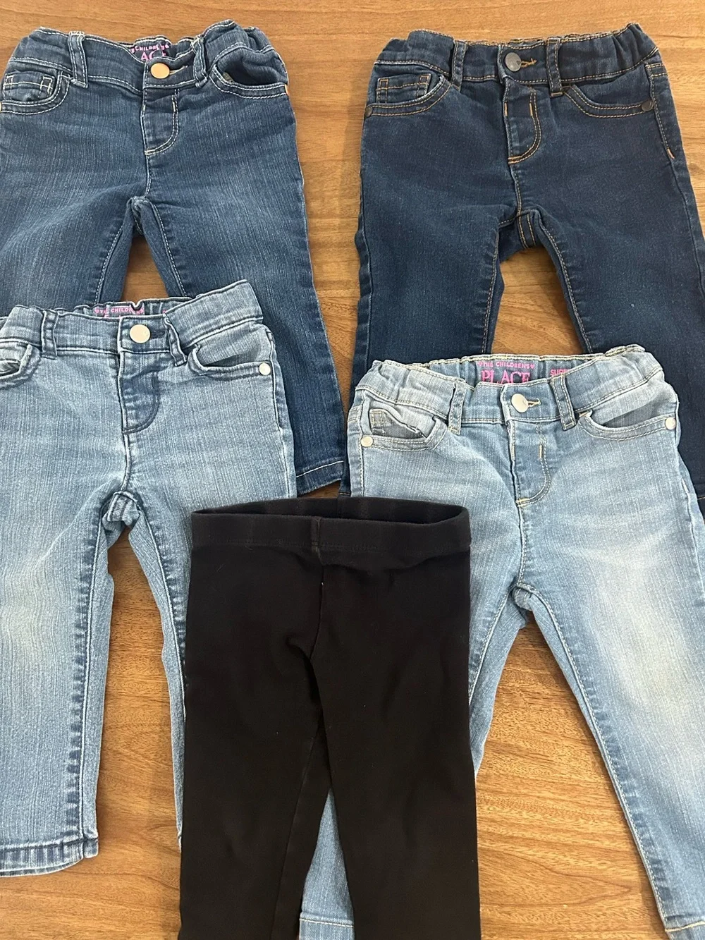 The Children's Place Girls' Mixed Denim & Black Bottoms - Blue & Black